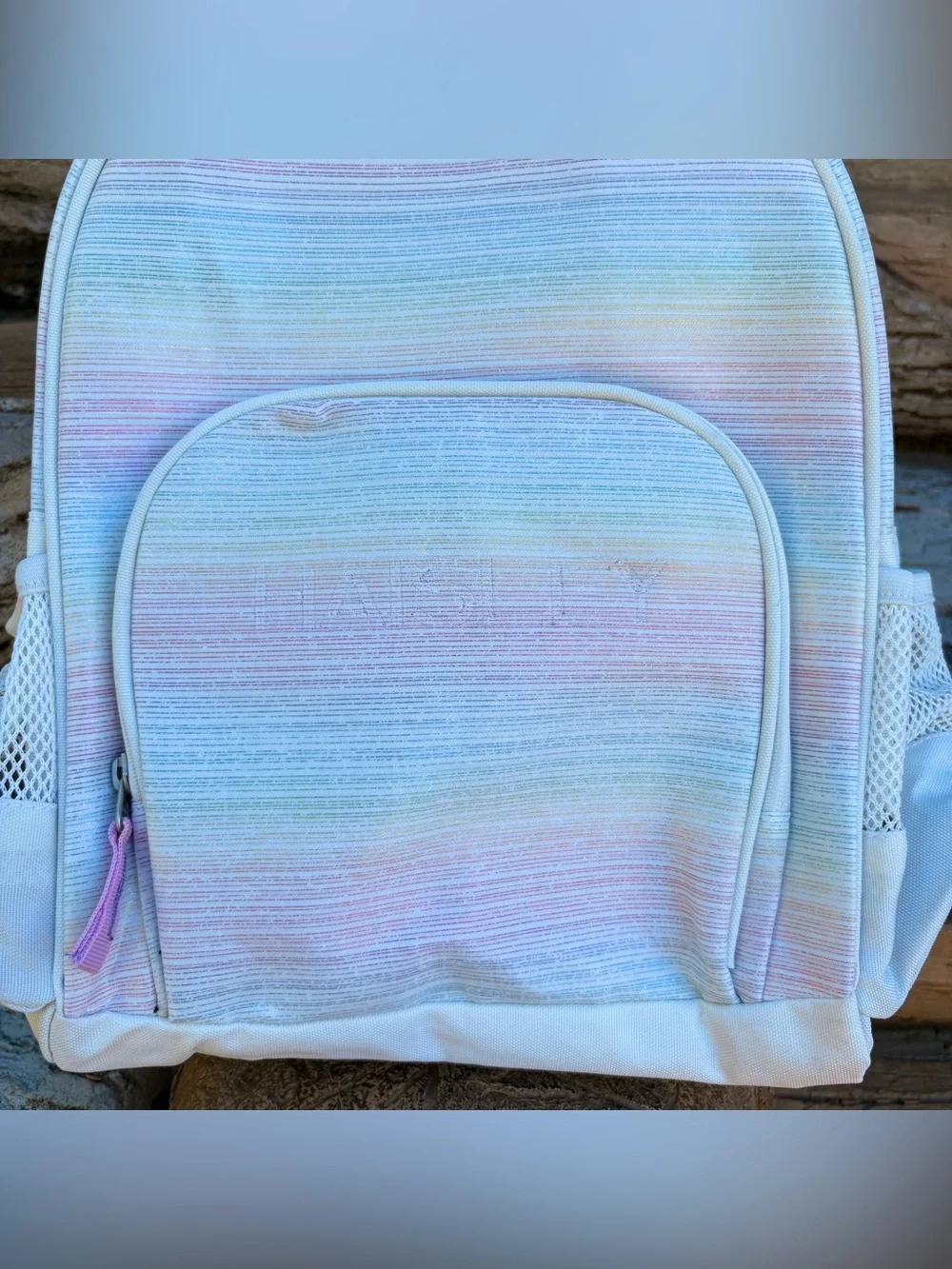 New Pottery Barn Mackenzie Metallic Ombre Backpack Size Small